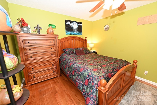 4646 River Run Cir, Hickory, NC 28602 - bedroom featuring light wood-style floors, ceiling fan, and baseboards