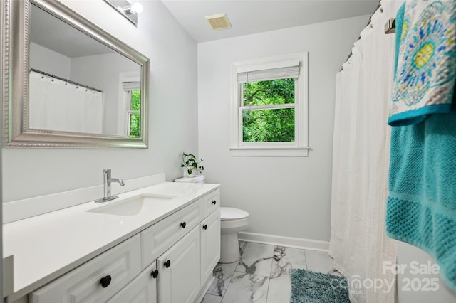 8217 Lansford Rd, Charlotte, NC 28277 - full bathroom with marble look tiles and vanity