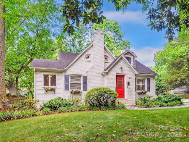 1219 Pinecrest Ave, Charlotte, NC 28205 - view of front of house with a chimney, a shingled roof, and entry steps