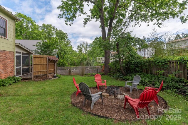 7 Grove St, Weaverville, NC 28787 - view of yard with an outdoor fire pit