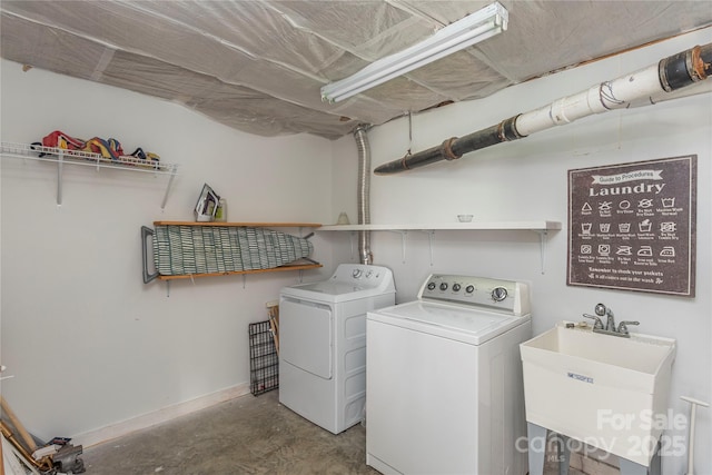 7 Grove St, Weaverville, NC 28787 - laundry area with washing machine and dryer and baseboards