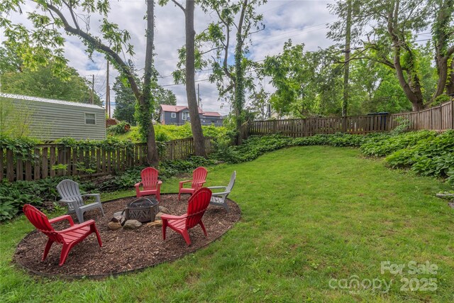 7 Grove St, Weaverville, NC 28787 - view of yard with an outdoor fire pit
