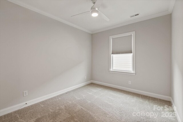 602 Compass Dr, Denver, NC 28037 - unfurnished room with crown molding, light colored carpet, baseboards, and ceiling fan