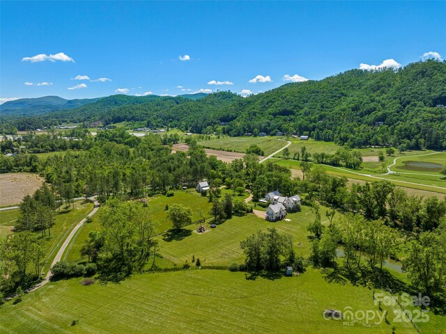 146 Lower Brush Creek Rd, Fletcher, NC 28732 - aerial view of sparsely populated area with a mountainous background and a heavily wooded area