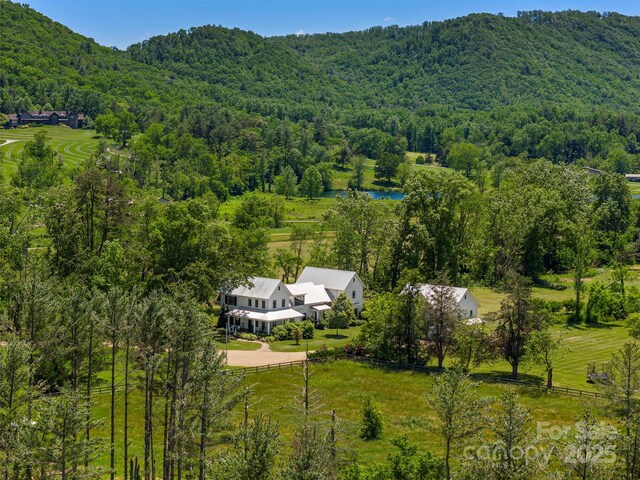 146 Lower Brush Creek Rd, Fletcher, NC 28732 - aerial view of property and surrounding area with a forest and a large body of water