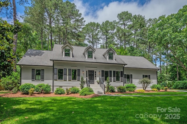 516 Amanda Dr, Weddington, NC 28104 - new england style home featuring a front lawn and a shingled roof