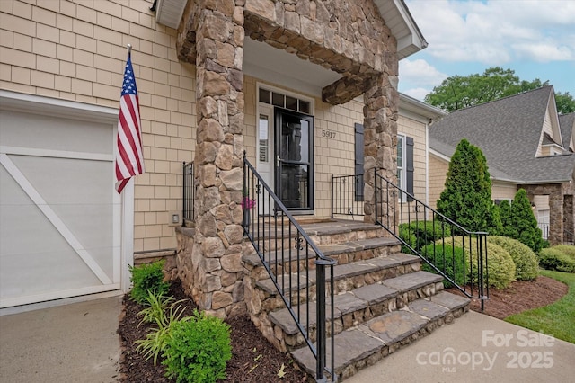5917 Bridger Ct, Charlotte, NC 28211 - doorway to property with stone siding