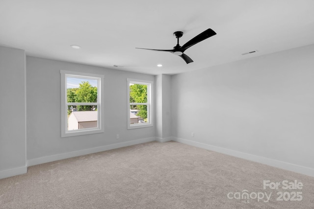 7874 Lucky Creek Ln, Denver, NC 28037 - empty room with a ceiling fan, baseboards, carpet flooring, and recessed lighting