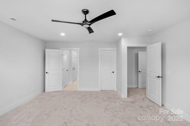 7874 Lucky Creek Ln, Denver, NC 28037 - unfurnished bedroom featuring recessed lighting, light colored carpet, baseboards, and a ceiling fan