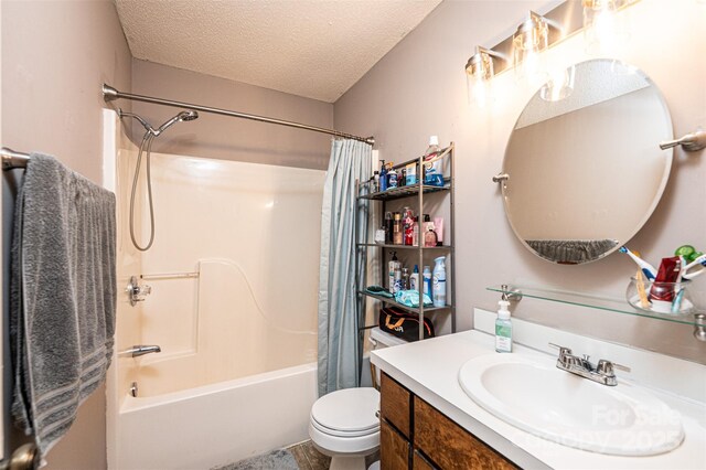 102 Brandywine Dr NE Unit O-3, Conover, NC 28613 - full bath featuring shower / bath combo with shower curtain, vanity, a textured ceiling, and toilet