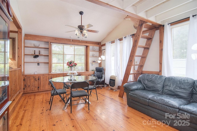 109 Larch Rd, Salisbury, NC 28147 - dining room with ceiling fan, light wood finished floors, healthy amount of natural light, and lofted ceiling
