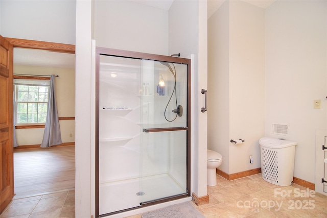 109 Larch Rd, Salisbury, NC 28147 - bathroom with a stall shower and tile patterned flooring