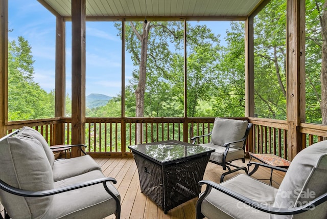 1672 Memorial Hwy, Lake Lure, NC 28746 - sunroom / solarium with a mountain view