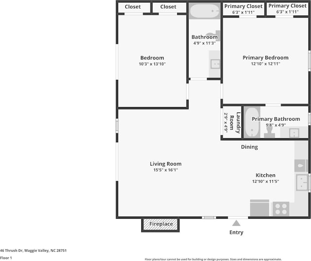 46 Thrush Dr, Maggie Valley, NC 28751 - floor plan / room layout