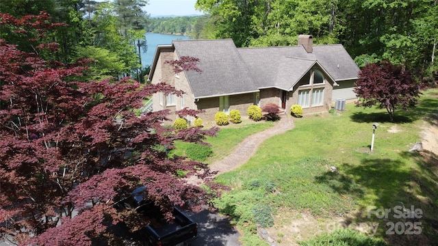 240 Goshen Ter, Wilkesboro, NC 28697 - aerial view of property and surrounding area featuring a large body of water and a heavily wooded area
