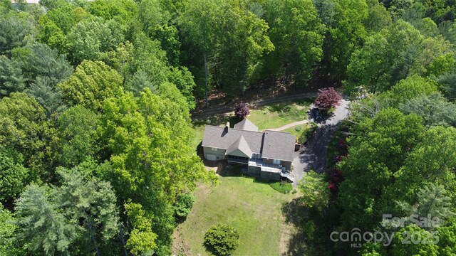 240 Goshen Ter, Wilkesboro, NC 28697 - aerial view of property and surrounding area with a heavily wooded area