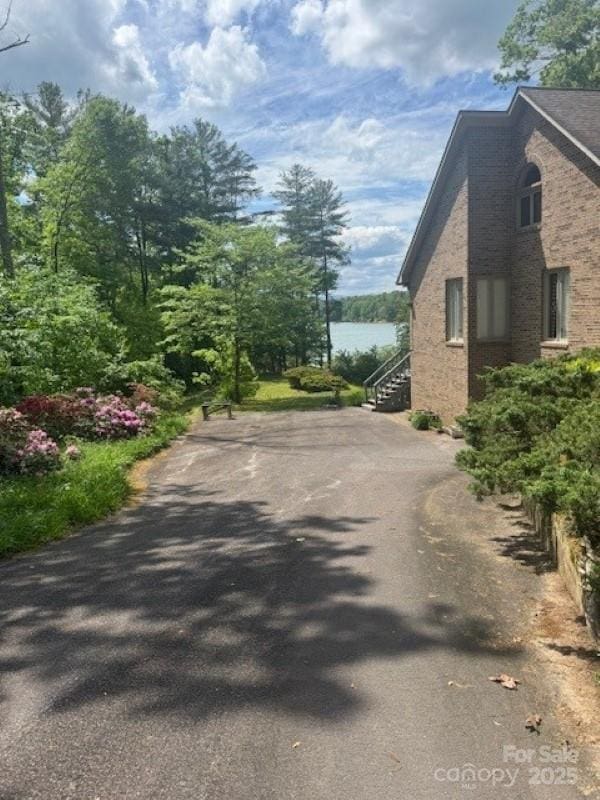 240 Goshen Ter, Wilkesboro, NC 28697 - view of asphalt driveway with a water view