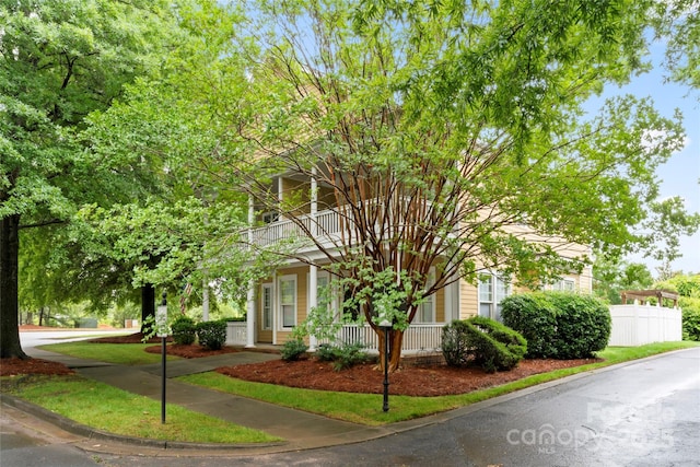 3007 Colonel Springs Way, Fort Mill, SC 29708 - view of property hidden behind natural elements featuring a balcony and covered porch