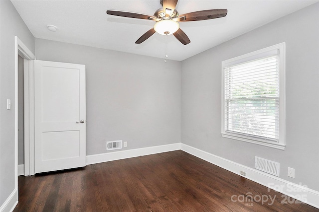 2421 Shamrock Dr, Charlotte, NC 28205 - empty room featuring baseboards, wood finished floors, and ceiling fan