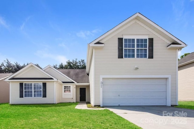 2599 April Showers Ln, Rock Hill, SC 29730 - traditional home with driveway, a front yard, and a garage