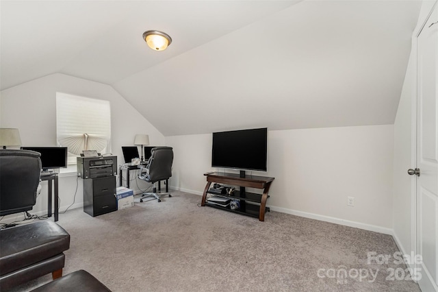 1405 Amberlight Cir, Salisbury, NC 28144 - office area with carpet floors, lofted ceiling, and baseboards