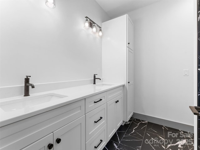 314 Gallimore Rd Unit 1, Brevard, NC 28712 - full bath with marble look tile flooring and double vanity