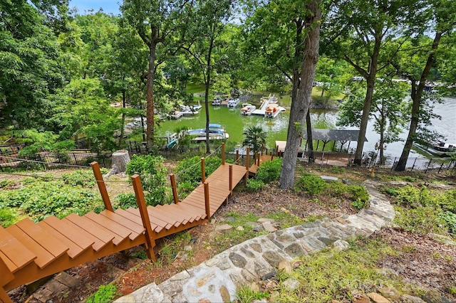 29049 Snapper Pt, Tega Cay, SC 29708 - view of yard with a floating dock and a water view