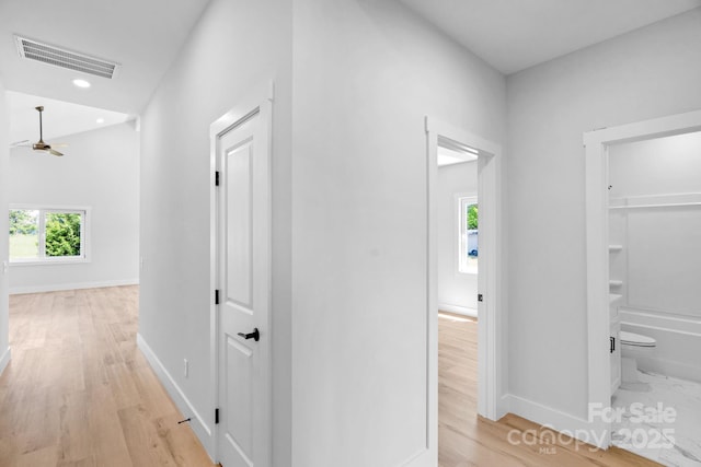 2104 County Line Rd, Kings Mountain, NC 28086 - hall with light wood finished floors and baseboards