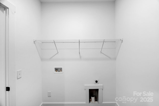 2104 County Line Rd, Kings Mountain, NC 28086 - washroom with washer hookup, electric dryer hookup, and baseboards