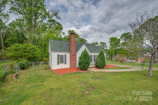 123 N Poston St, Shelby, NC 28150 - view of side of home with a chimney and a shingled roof
