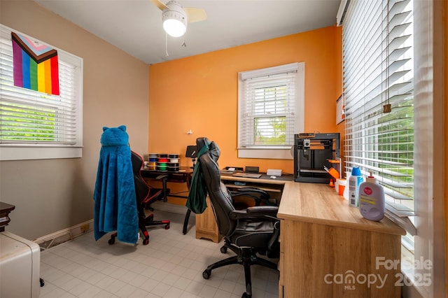 123 N Poston St, Shelby, NC 28150 - office with a ceiling fan and baseboards