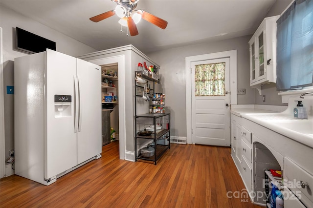 123 N Poston St, Shelby, NC 28150 - washroom with a ceiling fan and light wood-type flooring