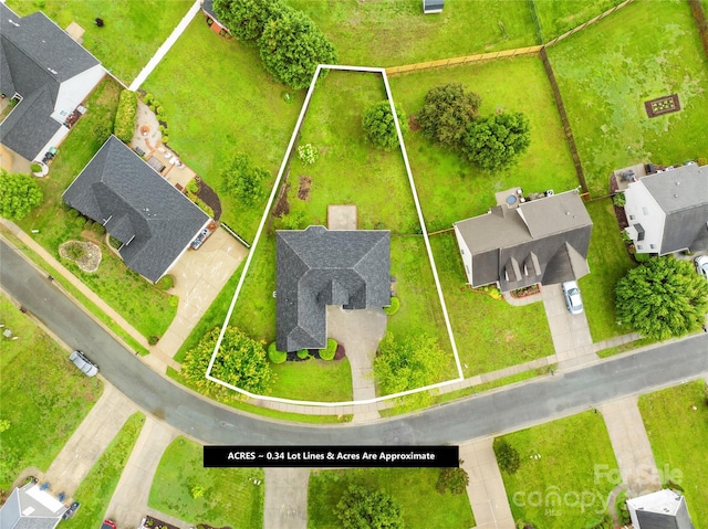 4809 Mossy Cup Ln, Monroe, NC 28110 - aerial perspective of suburban area with property boundaries highlighted