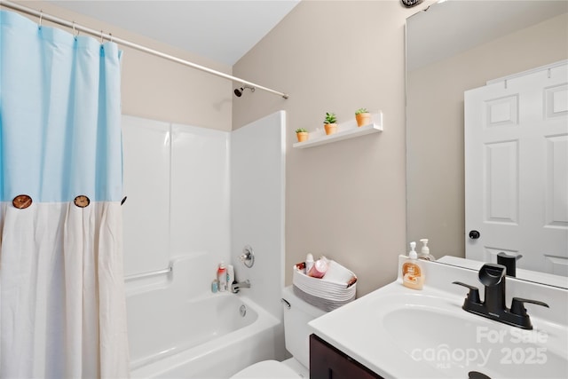 4809 Mossy Cup Ln, Monroe, NC 28110 - full bathroom featuring shower / bath combo with shower curtain, vanity, and toilet