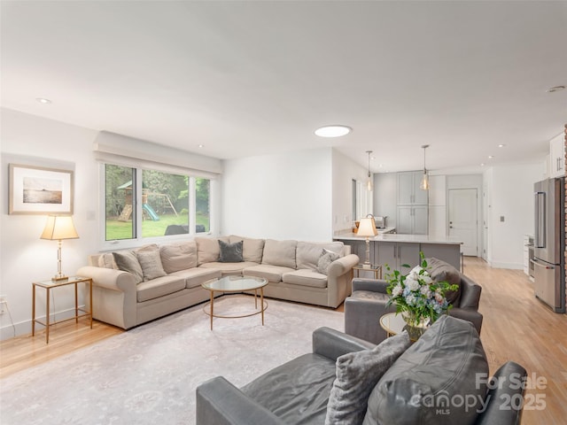 6 Browntown Rd, Asheville, NC 28803 - living room with light wood-style floors, recessed lighting, and baseboards