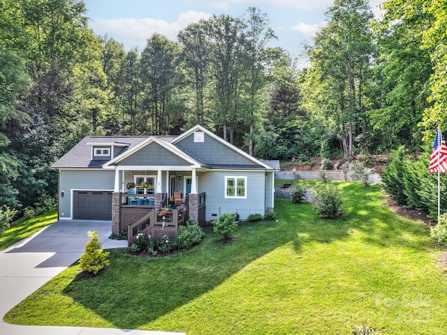 26 Addison Fisher Way, Asheville, NC 28805 - craftsman-style house with covered porch, driveway, a front yard, and stairway
