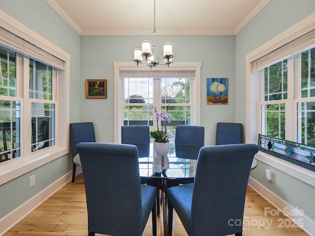 26 Addison Fisher Way, Asheville, NC 28805 - dining area with a chandelier, plenty of natural light, crown molding, and light wood-style flooring