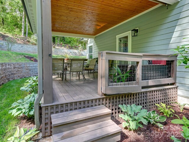 26 Addison Fisher Way, Asheville, NC 28805 - wooden deck featuring outdoor dining space