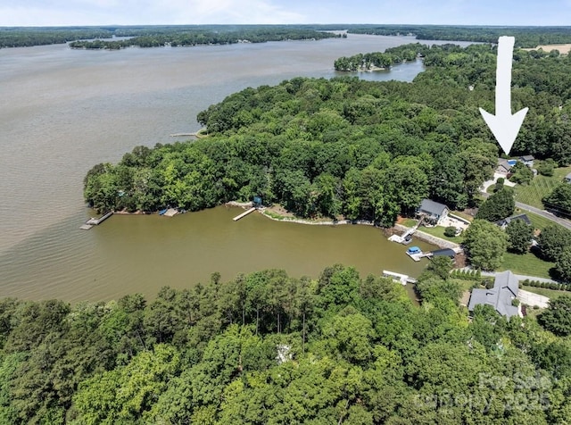1827 Beckner Rd, Lexington, NC 27292 - aerial view of a nearby body of water and a forest