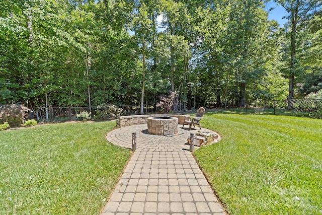 1827 Beckner Rd, Lexington, NC 27292 - view of yard with a fire pit and a patio area