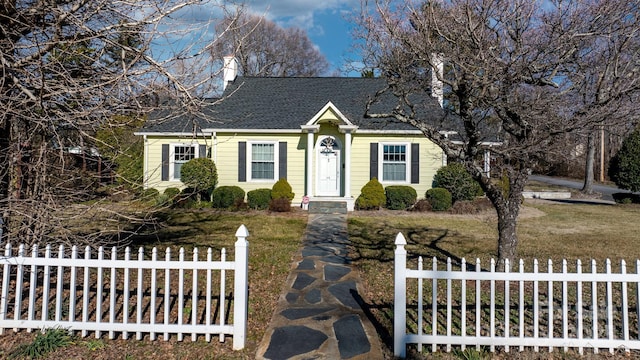 98 S Main St, Granite Falls, NC 28630 - cape cod home featuring a chimney and a shingled roof