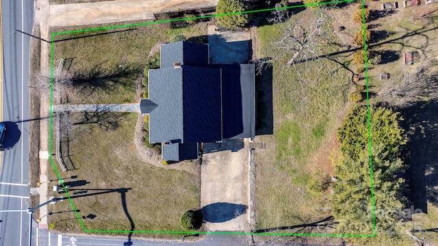 98 S Main St, Granite Falls, NC 28630 - aerial view of property and surrounding area featuring property boundaries highlighted