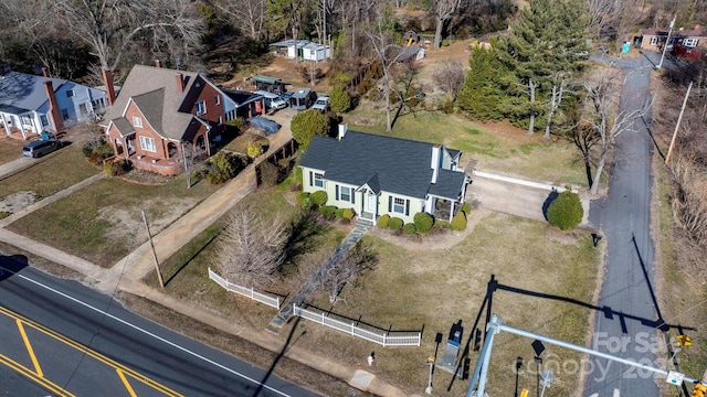 98 S Main St, Granite Falls, NC 28630 - aerial view of property and surrounding area with nearby suburban area