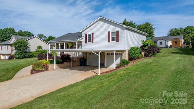 10 Hunters Ridge Ct, Granite Falls, NC 28630 - tri-level home featuring an attached garage, driveway, a front lawn, and brick siding
