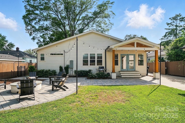 343 Melbourne Ct, Charlotte, NC 28209 - back of property featuring french doors, a patio, and entry steps