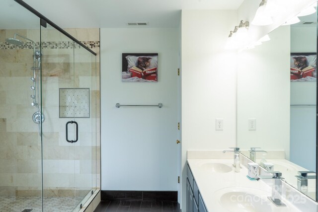 435 Riverwalk Dr NW, Concord, NC 28027 - full bath featuring a stall shower and double vanity