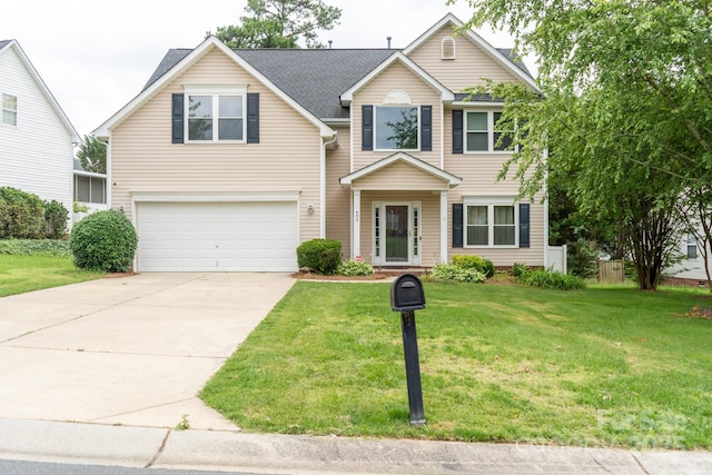 435 Riverwalk Dr NW, Concord, NC 28027 - traditional home with an attached garage, driveway, and a front yard