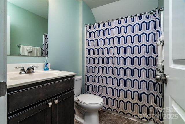 6038 Durango Way, Denver, NC 28037 - full bathroom with vanity, toilet, and a shower with curtain