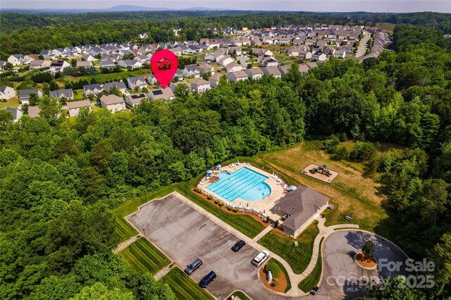 6038 Durango Way, Denver, NC 28037 - drone / aerial view of a pool and a forest