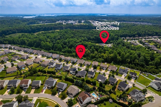 6038 Durango Way, Denver, NC 28037 - aerial overview of property's location with nearby suburban area and a heavily wooded area